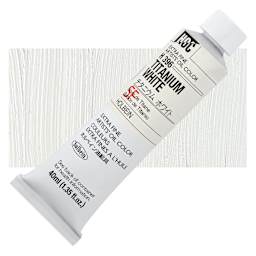 Holbein Artists' Oil Color - Titanium White, 40 ml tube and swatch