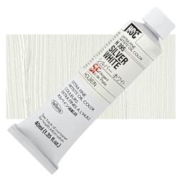 Holbein Artists' Oil Color - Silver White, 40 ml tube and swatch