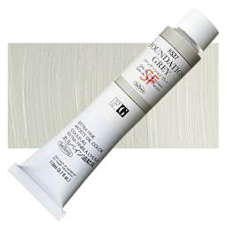 Holbein Artists' Oil Color - Foundation Gray, 110 ml tube and swatch