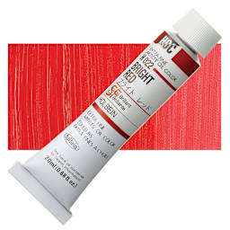 Holbein Artists' Oil Color - Bright Red, 20 ml tube and swatch
