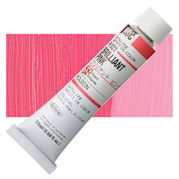 Holbien Artists' Oil Color - Brilliant Pink, 20 ml tube and swatch