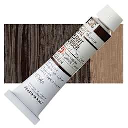 Holbein Artists' Oil Color - Burnt Umber, 20 ml tube and swatch