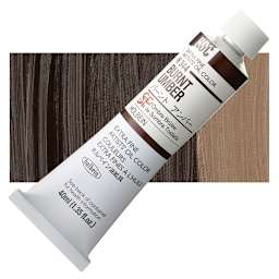 Holbien Artists' Oil Color - Burnt Umber, 40 ml tube and swatch