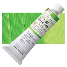 Holbein Artists' Oil Color - Cadmium Green Light, 40 ml tube and swatch