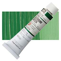 Holbein Artists' Oil Color - Cadmium Green, 20 ml tube and swatch