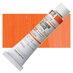 Holbein Artists' Oil Color - Cadmium Orange, 20 ml tube and swatch