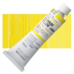 Holbein Artists' Oil Color - Cadmium Yellow Lemon, 40 ml tube and swatch