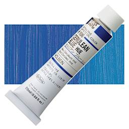 Holbein Artists' Oil Color - Cerulean Blue Hue, 20 ml tube and swatch