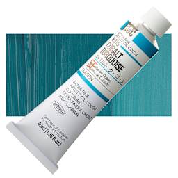 Holbein Artists' Oil Color - Cobalt Turquoise, 40 ml tube and swatch
