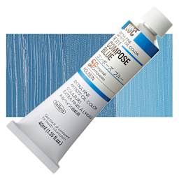 Holbein Artists' Oil Color - Compose Blue, 40 ml tube and swatch