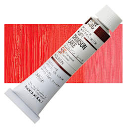Holbein Artists' Oil Color - Crimson Lake, 20 ml tube and swatch