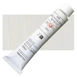 Holbein Artists' Oil Color - Foundation White, 110 ml tube and swatch