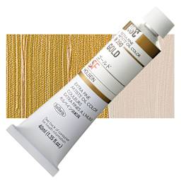 Holbein Artists' Oil Color - Gold, 40 ml tube and swatch