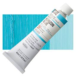 Holbein Artists' Oil Color - Horizon Blue, 40 ml tube and swatch