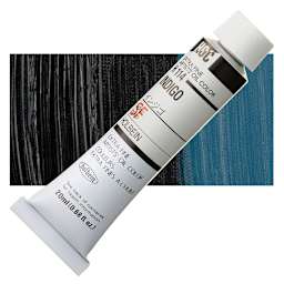 Holbein Artists' Oil Color - Indigo, 20 ml tube and swatch