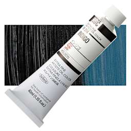 Holbein Artists' Oil Color - Indigo, 40 ml tube and swatch