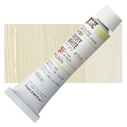 Holbein Artists' Oil Color - Ivory White, 20 ml tube and swatch