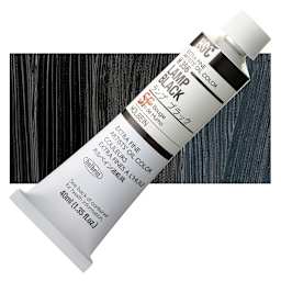 Holbein Artists' Oil Color - Lamp Black, 40 ml tube and swatch