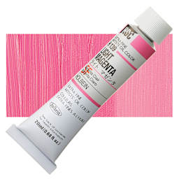 Holbein Artists' Oil Color - Light Magenta, 20 ml tube and swatch