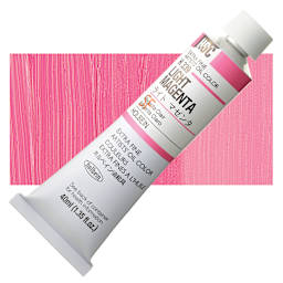 Holbein Artists' Oil Color - Light Magenta, 40 ml tube and swatch