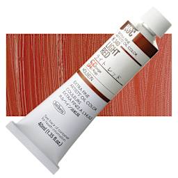 Holbein Artists' Oil Color - Light Red, 40 ml tube and swatch