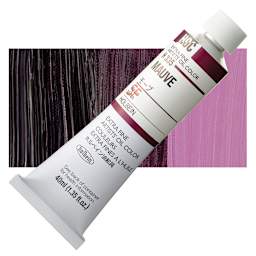 Holbein Artists' Oil Color - Mauve, 40 ml tube and swatch