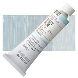 Holbein Artists' Oil Color - Misty Blue, 40 ml tube and swatch