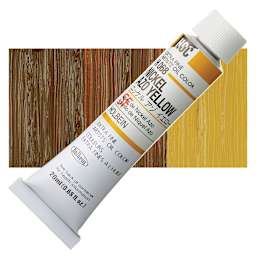 Holbein Artists' Oil Color - Nickel Yellow Azo, 20 ml tube and swatch