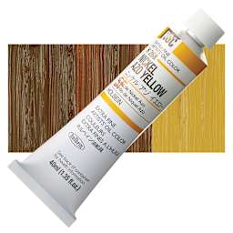 Holbein Artists' Oil Color - Nickel Yellow Azo, 40 ml tube and swatch