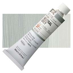 Holbein Artists' Oil Color - Neutral Gray, 40 ml tube and swatch