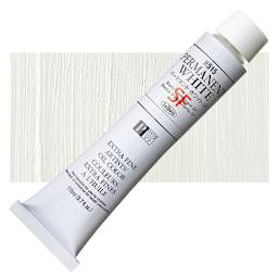 Holbein Artists' Oil Color - Permanent White SF, 110 ml tube and swatch