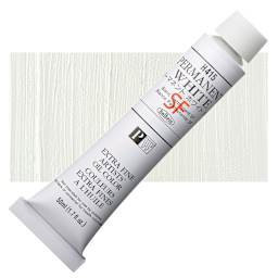 Holbein Artists' Oil Color - Permanent White SF, 50 ml tube and swatch