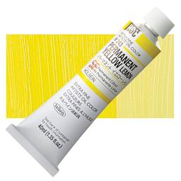 Holbien Artists' Oil Color - Permanent Yellow Lemon, 40 ml tube and swatch