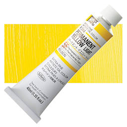 Holbein Artists' Oil Color - Permanent Yellow Light, 40 ml tube and swatch
