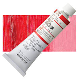 Holbein Artists' Oil Color - Pink Madder, 40 ml tube and swatch