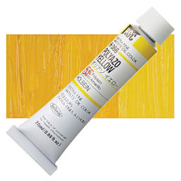 Holbein Artists' Oil Color - Polyazo Yellow, 20 ml tube and swatch