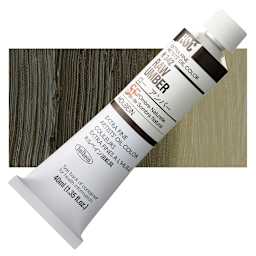 Holbein Artists' Oil Color - Raw Umber, 40 ml tube and swatch
