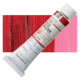 Holbein Artists' Oil Color - Rose Madder, 20 ml tube and swatch