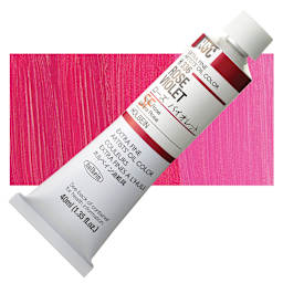Holbein Artists' Oil Color - Rose Violet, 40 ml tube and swatch