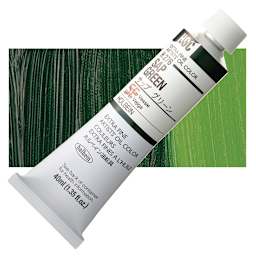 Holbein Artists' Oil Color - Sap Green, 40 ml tube and swatch