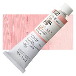 Holbein Artists' Oil Color - Shell Pink, 40 ml tube and swatch