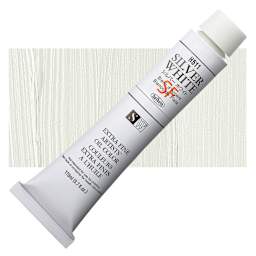 Holbein Artists' Oil Color - Silver White, 110 ml tube and swatch