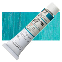 Holbein Artists' Oil Color - Turquoise Blue, 20 ml tube and swatch