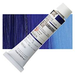 Holbein Artists' Oil Color - Ultramarine Blue, 20 ml tube and swatch