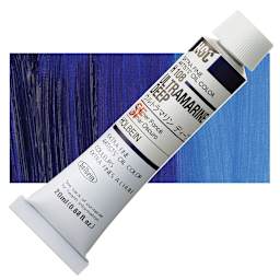 Holbein Artists' Oil Color - Ultramarine Deep, 20 ml tube and swatch