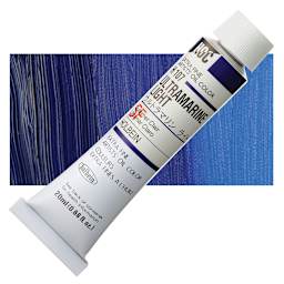 Holbein Artists' Oil Color - Ultramarine Light, 20 ml tube and swatch