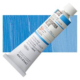 Holbien Artists' Oil Color - Verditer Blue, 40 ml tube and swatch