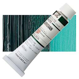 Holbein Artists' Oil Color - Viridian, 20 ml tube and swatch