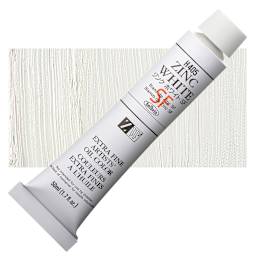 Holbein Artists' Oil Color - Zinc White, 50 ml tube and swatch