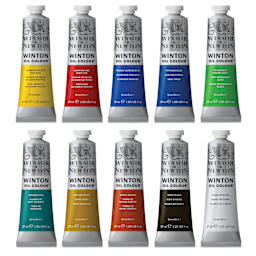 Winsor & Newton Winton Oil Colors - Set of 10 colors, 37 ml tubes